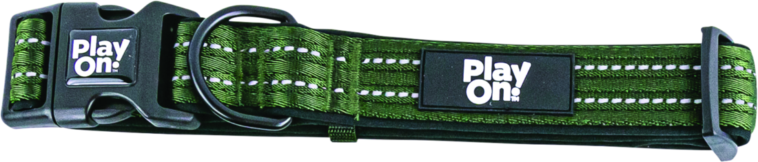 Play On Adventure Reflective Dog Collar, Olive - Image 3