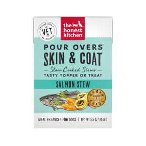 The Honest Kitchen Dog Food Pour Over Skin & Coat Dog Food Topper or Treat, Salmon Stew, 5.5 Ounces