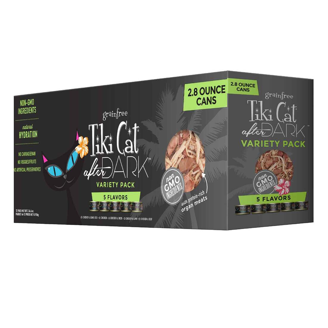 Tiki Cat After Dark Whole Foods Wet Cat Food, Variety Pack, 2.8 Ounce Can (12 Count)