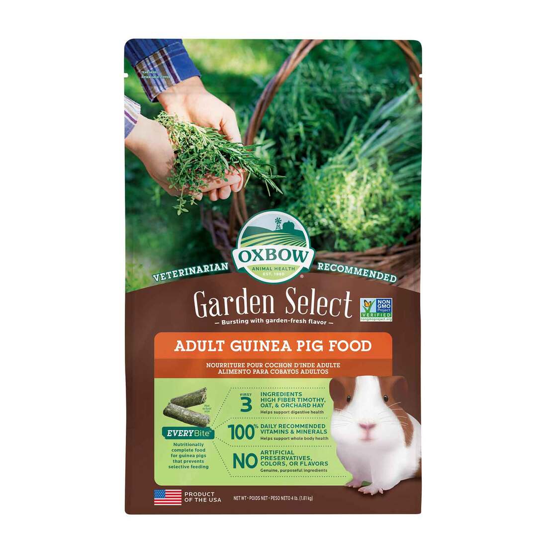 Oxbow Garden Select Adult Guinea Pig Food, 4 Pounds