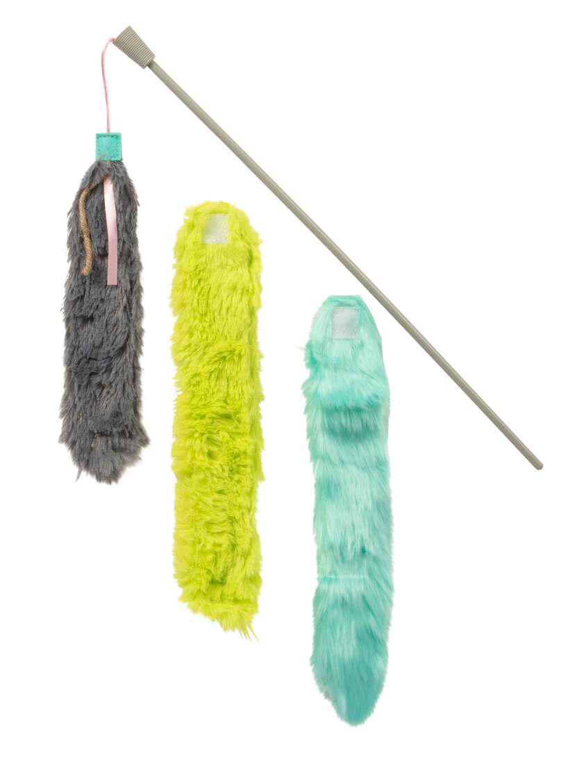 SmartyKat Crazy Catch 3 Part Breakaway Plush Catnip Wand Cat Toy