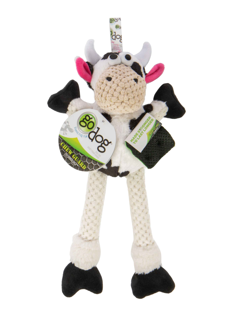 Go Dog Checkers Skinny Cow Dog Toy, 1 Each