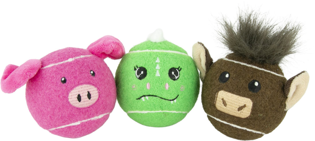 Play On Animal Squeaky Tennis Ball Dog Toy, Assorted , 1 Each