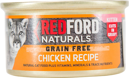 Redford Naturals Natural Wet Cat Food, Kitten Grain Free Chicken Cuts in Gravy, 3 Ounces
