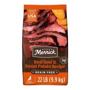 Merrick Premium Grain Free Dry Adult Dog Food, Real Texas Beef And Sweet Potato - 22.0 Pound Bag