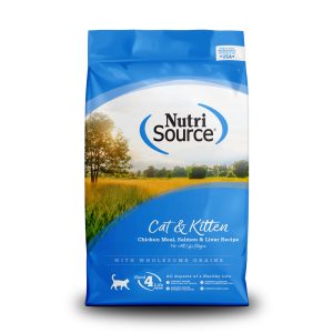 NutriSource Cat & Kitten Chicken, Salmon & Liver Dry Cat Food, 12 Pounds