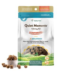 NaturVet Quiet Moments Calming Aid Supplements for Dogs, 45 Scoopable Tiny Bites