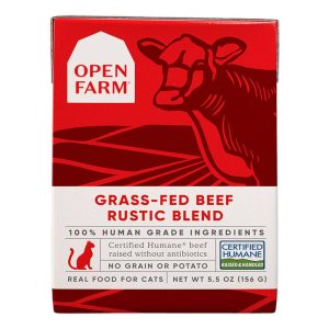 Open Farm Rustic Blend Wet Cat Food, Grain Free Grass-Fed Beef, 5.5 Ounces