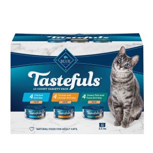 Blue Buffalo Tastefuls Paté Wet Cat Food Variety Pack, Chicken, Turkey & Chicken, Ocean Fish & Tuna