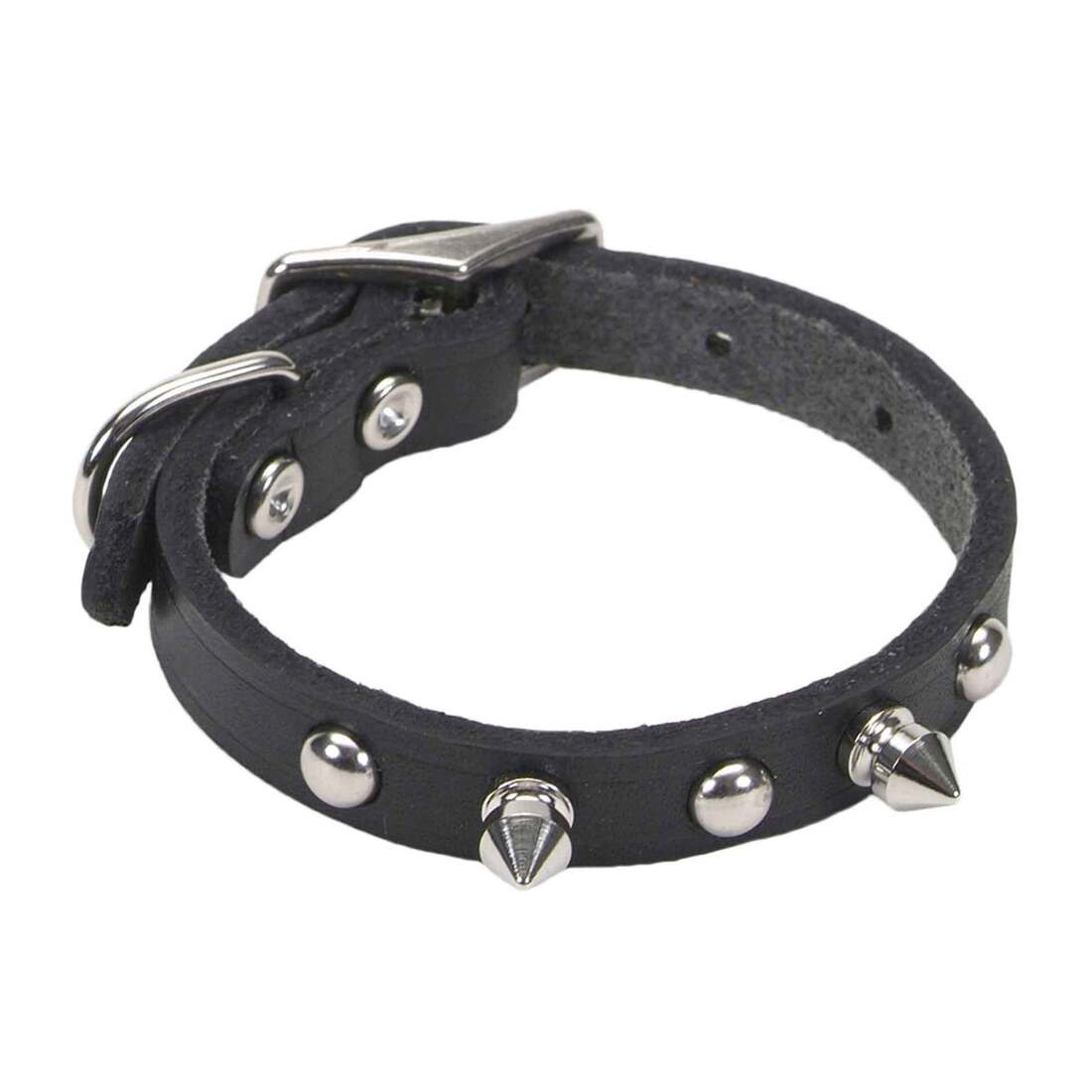 Coastal Pet Products Circle T Oak Tanned Leather Double-Ply Spiked Dog Collar