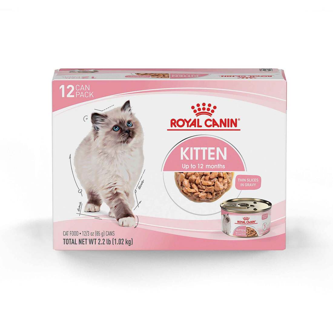 Royal Canin? Feline Care Nutrition? Wet Cat Food, Kitten Thin Slices in Gravy (12), 3 Ounces