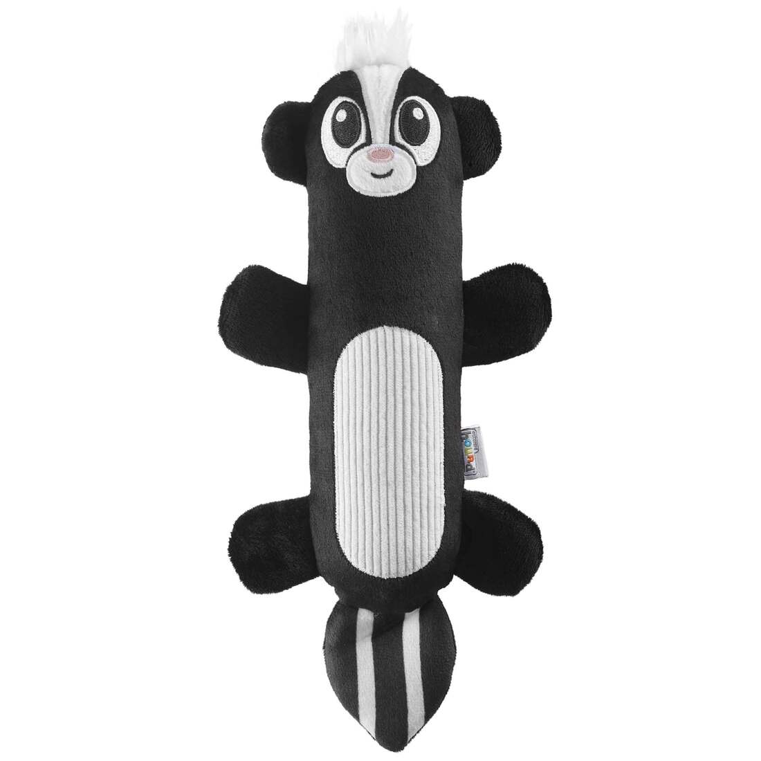 Outward Hound Stuffing Free Big Squeak Skunk Dog Toy, Black