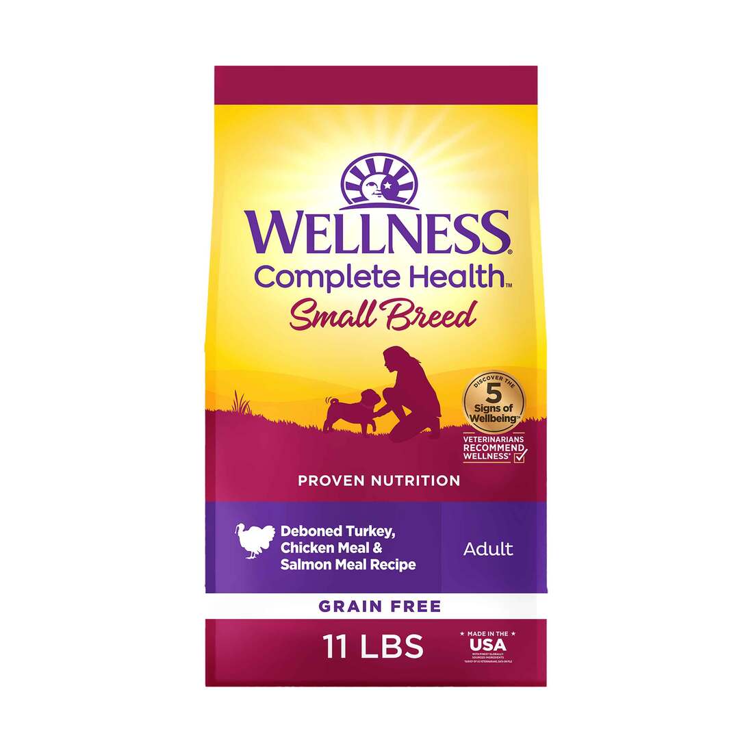 Wellness Complete Health Natural Grain Free Dry Small Breed Dog Food, Turkey, Chicken & Salmon