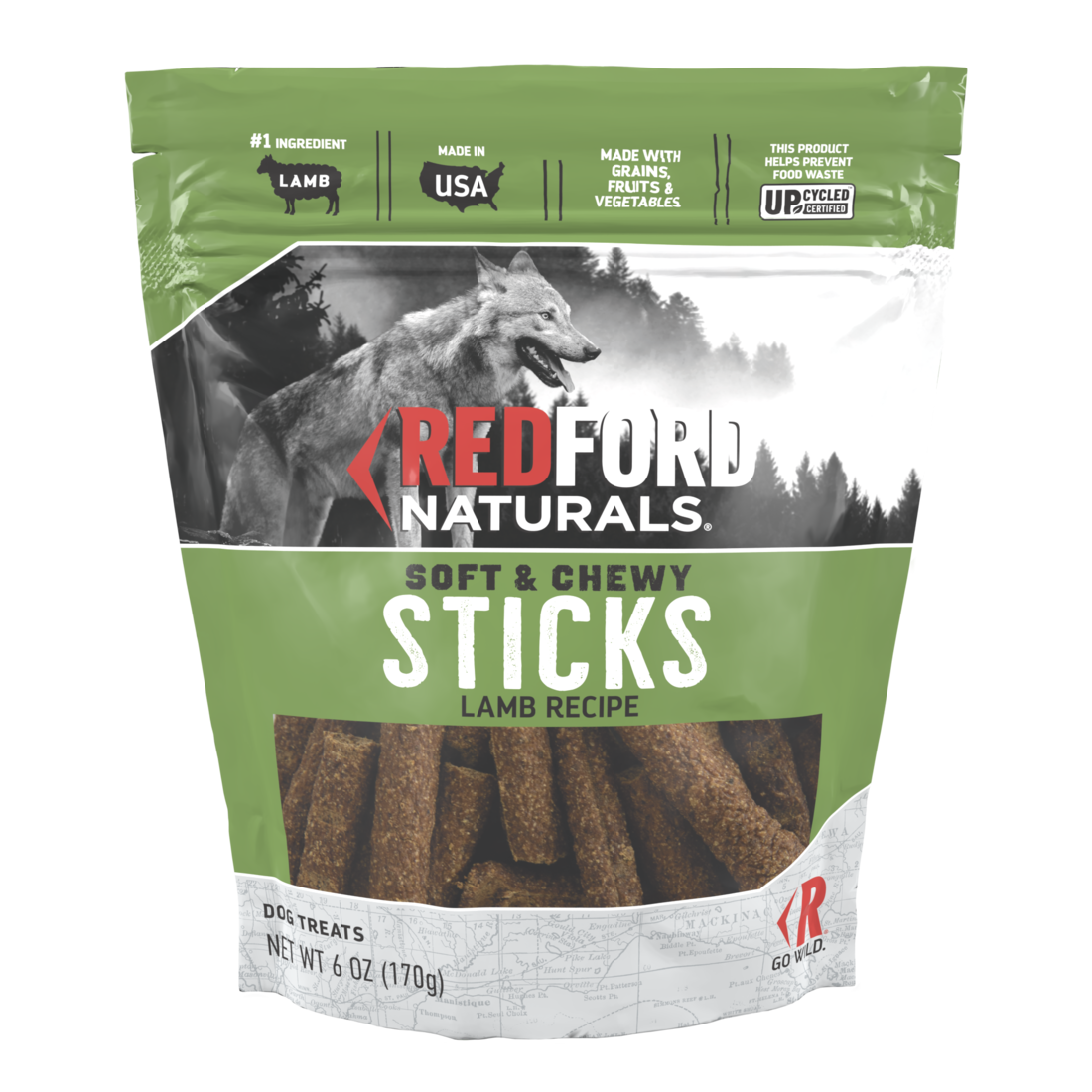 Redford Naturals Lamb Recipe Soft & Chewy Sticks Dog Treat, 6 Ounces