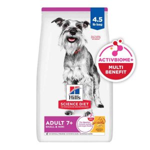 Hill's Science Diet Senior 7+ Small & Mini Dry Dog Food, Chicken Meal, Barley & Brown Rice Recipe, 4