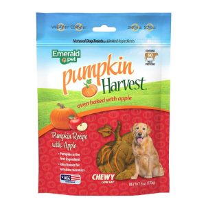 Emerald Pet Pumpkin Harvest Apple Chewy Dog Treats, 6 Ounces