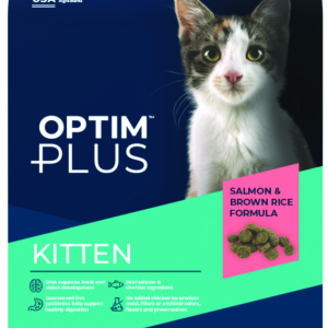 Optim Plus Kitten Salmon & Brown Rice Formula Dry Cat Food, 4 Pounds