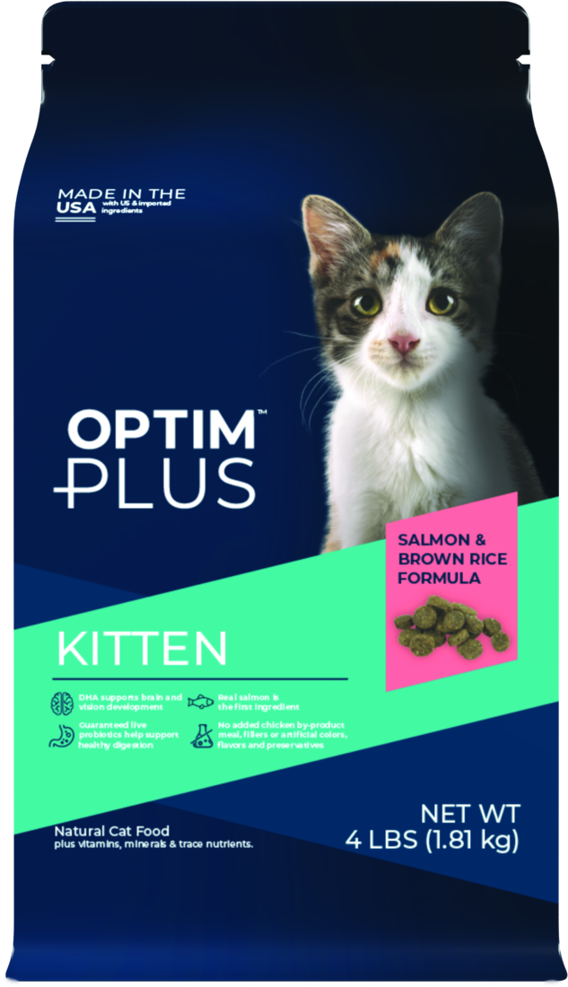 Optim Plus Kitten Salmon & Brown Rice Formula Dry Cat Food - Image 2