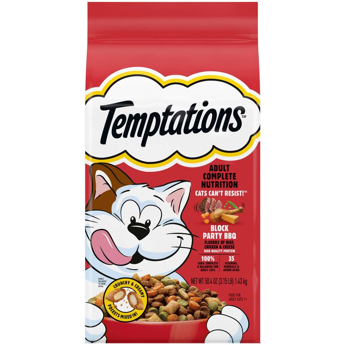 Temptations Block Party BBQ Flavor Adult Dry Cat Food
