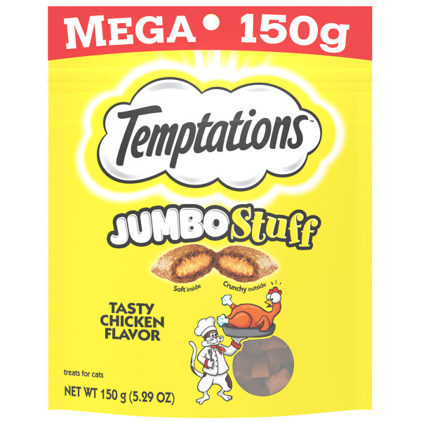 Whiskas Temptations Jumbo Stuffed Chicken Flavor Cat Treats, 5.29 Ounces