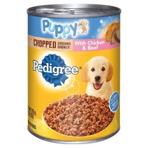 Pedigree Meaty Ground Dinner Puppy Complete Chicken & Beef Canned Dog Food, 13.2 Ounces