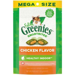 Feline Greenies Smartbites Hairball Control Chicken Flavor Treats for Cats, 4.6 Ounces