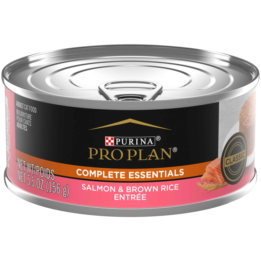Purina Pro Plan Wet Cat Food, Adult Salmon & Brown Rice Pate Entree, 5.5 Ounces