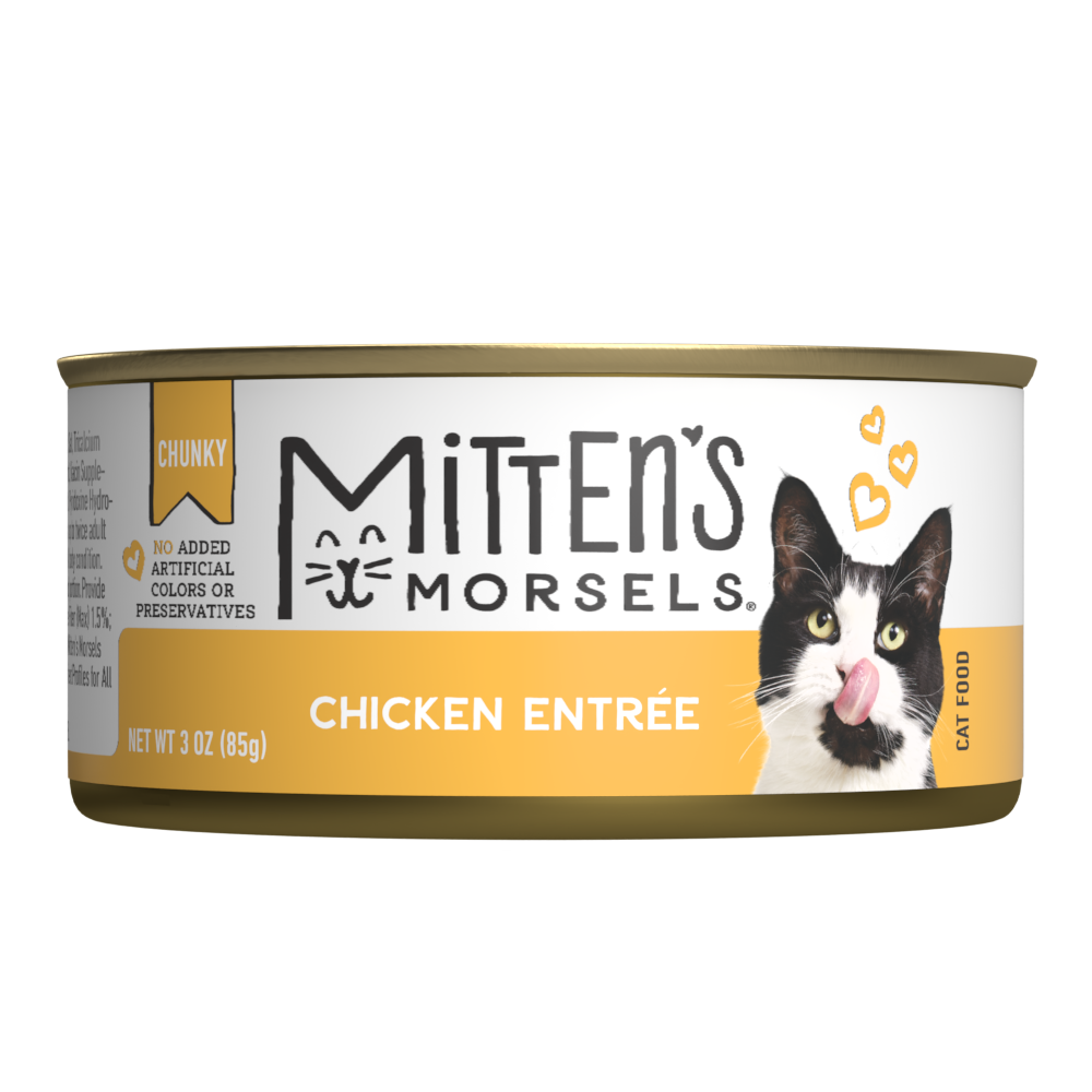 Mitten's Morsels Chunky Chicken Entrée Wet Cat Food, 3 Ounces