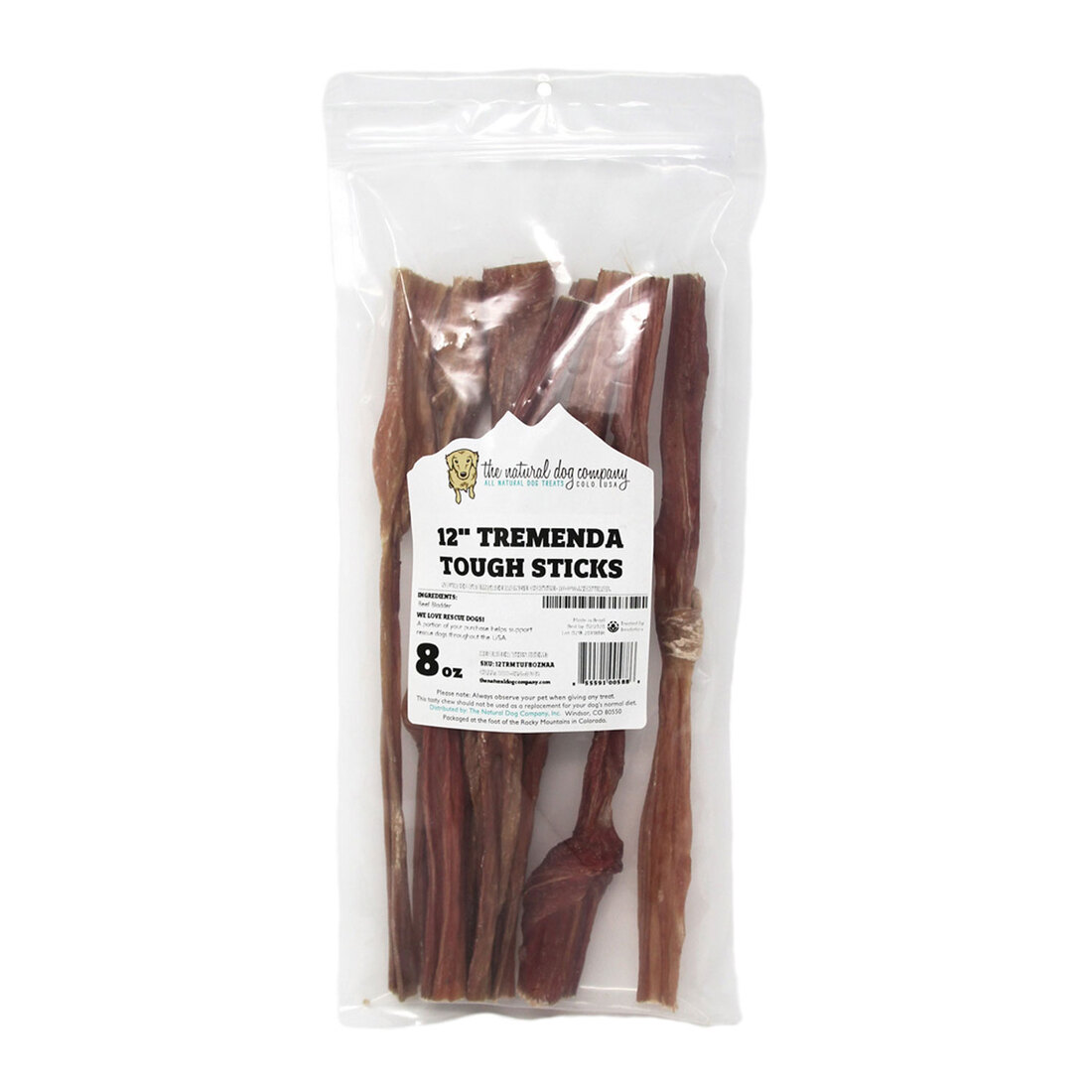 Tuesday's Natural Dog Company Tremenda Tough Sticks, 12 Inches, 8 Ounces