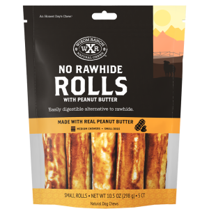 Wixom Ranch Natural Chews No Rawhide Rolls With Peanut Butter, Small