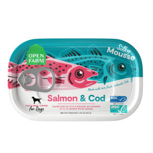 Open Farm Silky Mousse Topper Wet Dog Food, Salmon and Cod, 4.6 Ounces