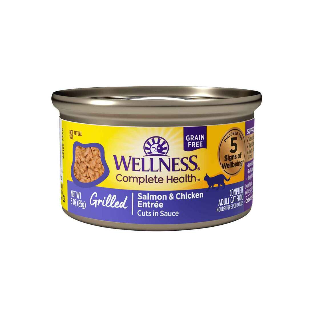 Wellness Complete Health Grilled, Adult Natural Grain-Free Wet Cat Food, Salmon and Chicken Entr??e R