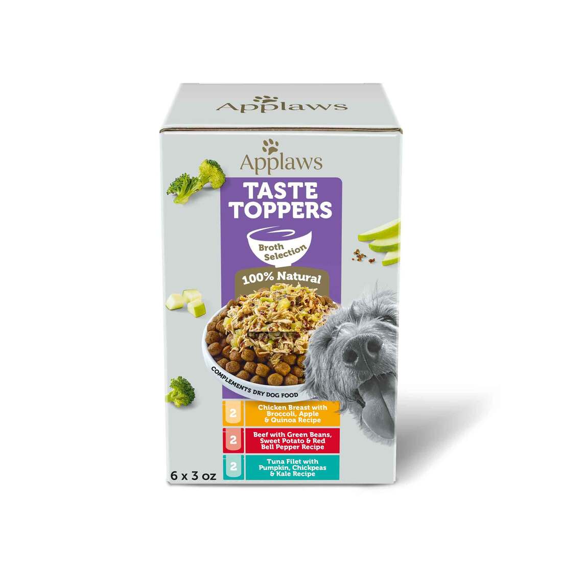 Applaws Taste Toppers Wet Dog Food, Broth Selection Multi-Pack, (6) 3 Ounces