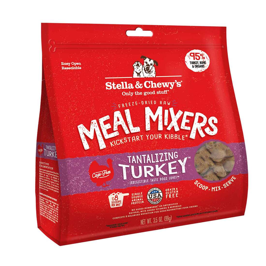 Stella & Chewy's Freeze-Dried Raw Tantalizing Turkey Meal Mixers Dog Food - Image 2