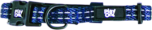 Play On Adventure Reflective Dog Collar, Navy - Image 2