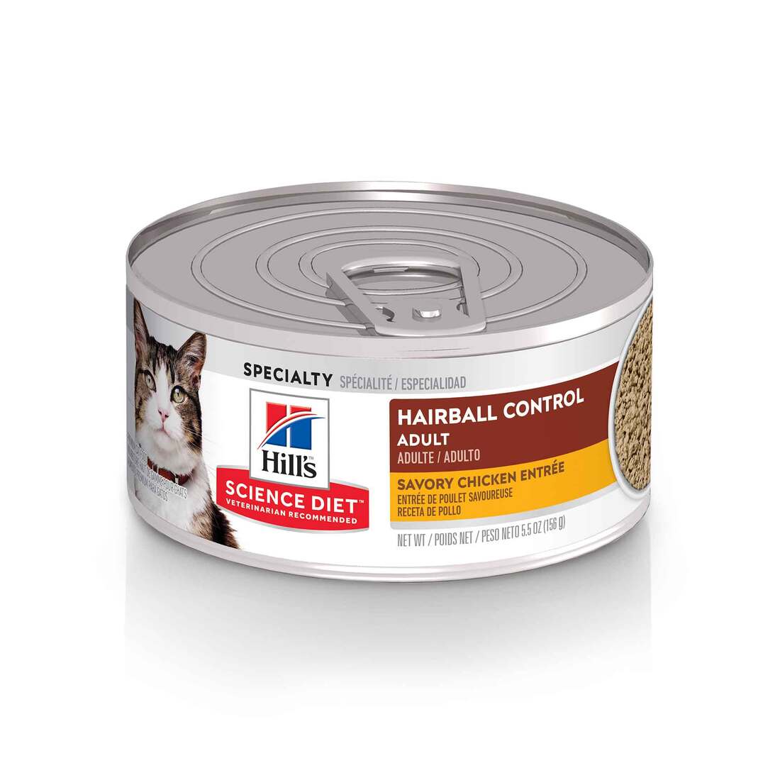 Hill's Science Diet Adult Hairball Control Canned Cat Food, Savory Chicken Entrée, 5.5 Ounces