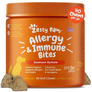 Zesty Paws Allergy & Immune Bites Lamb Dog Supplement, 90 Count