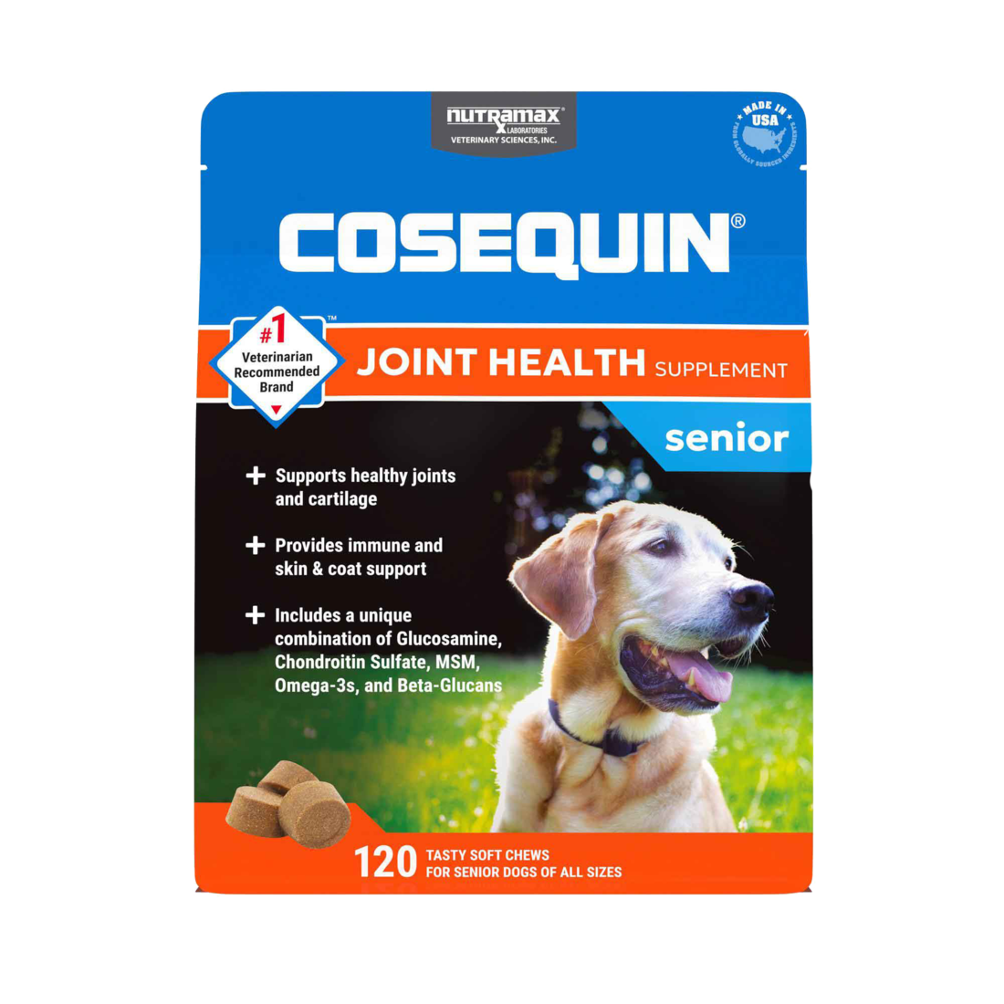Nutramax Cosequin Senior Joint Health Supplement for Senior Dogs, 120 Soft Chews