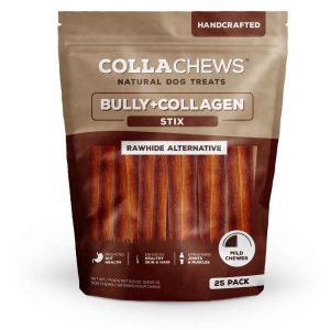 CollaChews Collagen Stix Dog Chews, Bully Flavor - 25 Pack