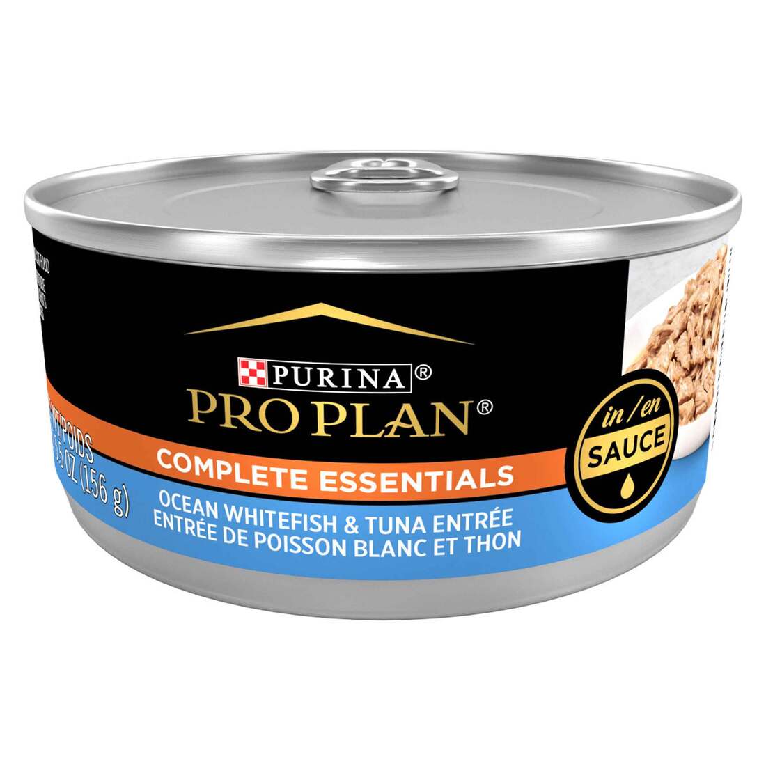 Purina Pro Plan COMPLETE ESSENTIALS Wet Cat Food, Ocean Whitefish & Tuna Entree in Sauce, 5.5 Ounces