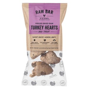 Vital Essentials Raw Bar Freeze Dried Raw Turkey Heart Dog Treat, 1.6 Ounces