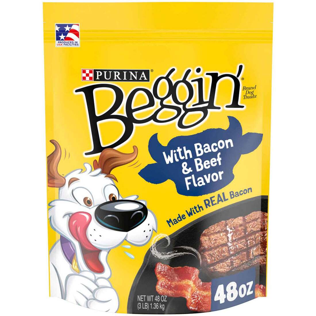 Purina Beggin' Strips Real Meat Dog Treats, Bacon & Beef Flavors - Image 2