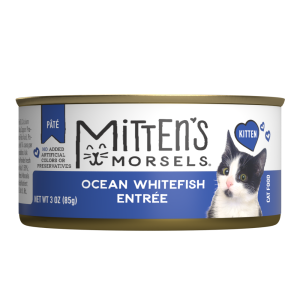 Mitten's Morsels Pat?? Kitten Ocean Whitefish Entr??e Wet Cat Food, 3 Ounces