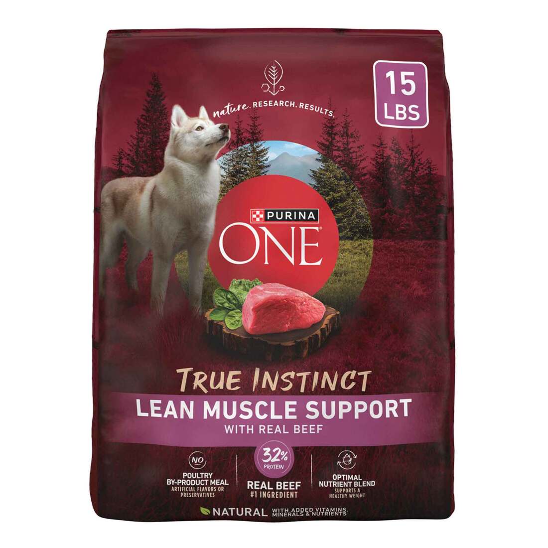 Purina One True Instinct Lean Muscle Support Dry Dog Food, Real Beef - 15 Pound Bag - Image 2