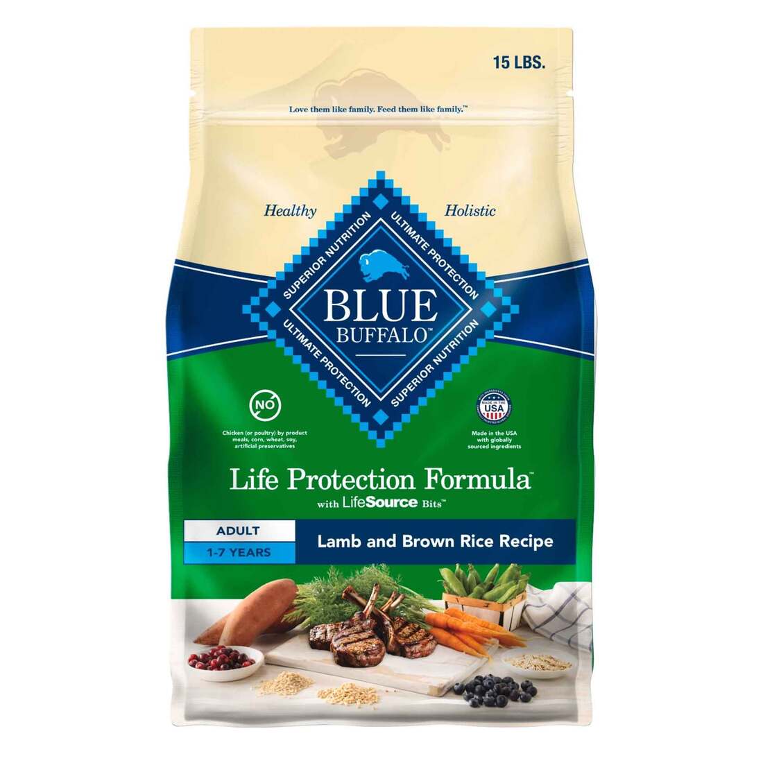 Blue Buffalo Life Protection Formula Natural Adult Dry Dog Food, Lamb and Brown Rice - Image 2