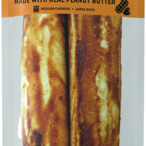 Wixom Ranch Natural Chews No Rawhide Rolls With Peanut Butter, Large, 2 Count