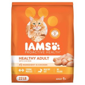 IAMS PROACTIVE HEALTH Adult Healthy Dry Cat Food with Chicken, 22 Pounds
