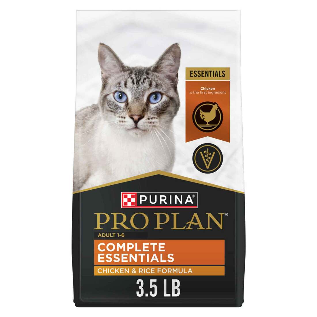 Purina Pro Plan Complete Essentials Adult Chicken and Rice Formula High-Protein Dry Cat Food - 3.5 P
