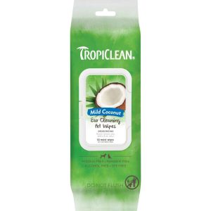 TropiClean Dog & Cat Ear Wipes, 50 Count