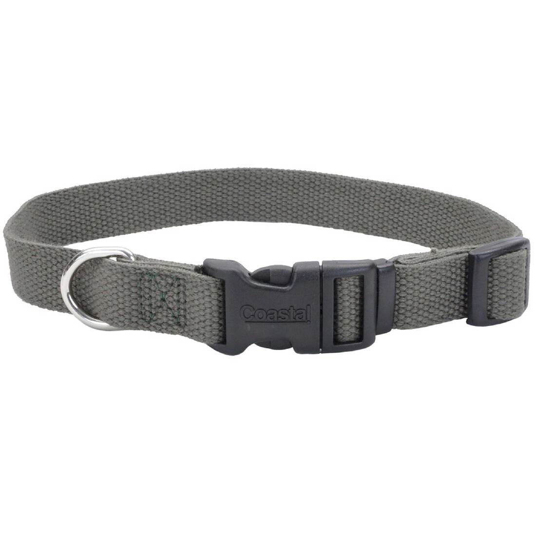New Earth® Soy Adjustable Dog Collar, Forest Green, 3/4" x 12"-18"
